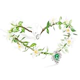 Aushamtai Fairy Flower Crowns for Women Girls Fairy Elf Crown Headpiece for Women Leaf Flower Crown Headband Elf Accessories Renaissance Circlet Fairy Hair Accessories