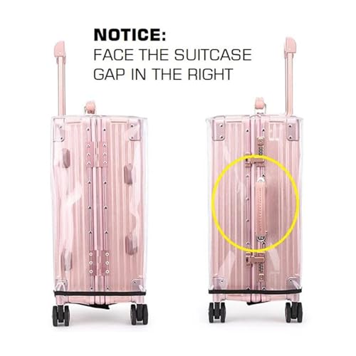 Waterproof Rolling Luggage Cover Full Transparent Luggage Protector Thicken Suitcas PVC Funda Para Maletas De Viaje for Luggage, Travelling(24inch B)3