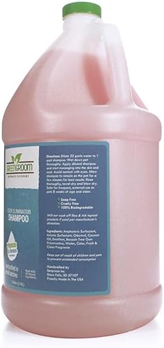 Miniatura 2 de Green Groom - Champú eliminador de olores para perro, 1 galón, fabricado con Odortrol, todos los ingredientes naturales, ricos en antioxidantes,