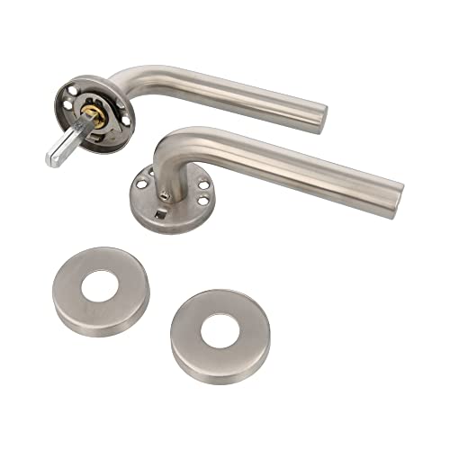 Ensemble poignée de porte acier inoxydable Amig 12230 double rosace