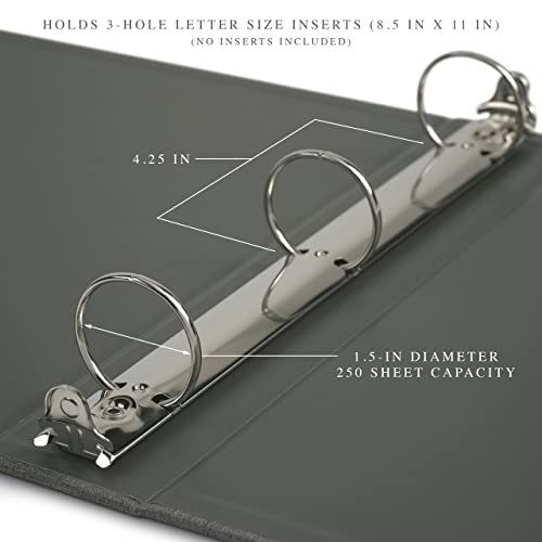 Jumping Fox Design Linen Fabric 3 Ring Binder, 1.5 Inch Binder, For 3 Hole Punch Letter Size Loose Leaf Paper (Letter Size, 3 Round Ring, 1.5", Stone Brown) #TOP1