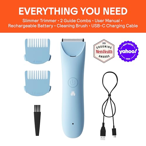 MERIDIAN Slimmer Trimmer – Electric Bikini Line & Pubic Hair Trimmer for Women, Body Hair Groomer for Intimate Areas, Legs & Underarms, Waterproof & Rechargeable, Sky - Image 5