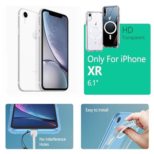 Image of ONES for iPhone XR Case, Hybrid Magnetic Phone Case, Compatible with MagSafe, Military Grade Protection, Shockproof Airbag, Anti-Yellow Silicone Cover, Scratch-Resistant, Thin, Clear
