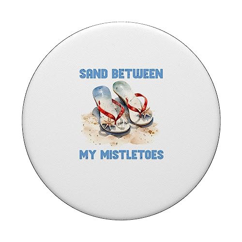 summer sun Beach sand between my mistle toes PopSockets Swappable PopGrip, Black - Image 3