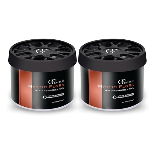 Image of Mystic Flora Gel Car Perfume | 120g Leakproof Air Freshener | Long-Lasting 30 Days | Floral Car Fragrance | Interior Car Accessories | Pack of 2