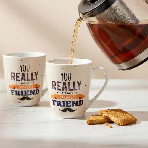 Image of UPC Milk Mug Set of 2 Elegant Design | Large Capacity Mugs for Home, Kitchen & Gifting (GreenMulticolor)