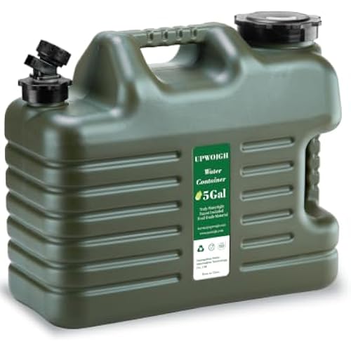 UPWOIGH 5 Gallon Camping Water Jug with Spigot, Military Green, 1 Pack