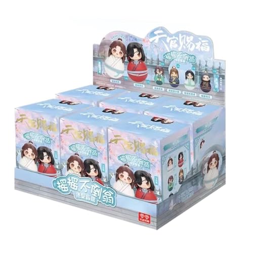 RZAHUAHU Heaven Official Blessing Tumbler Blind Box Hua Cheng Xie Lian Chibi Figure Anime Tilting Doll Gift (6 Pcs (Non-repetitive))