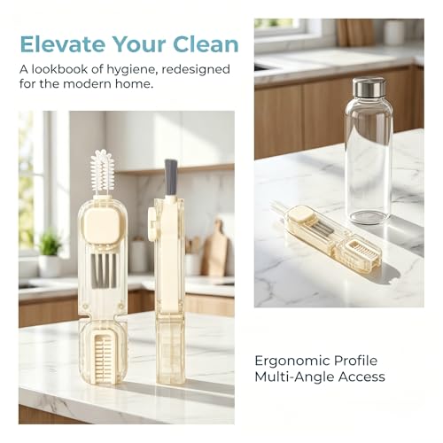 Image of 2Pcs 4 in 1 Cup Lid Gap Cleaning Brush Set,Multifunctional Crevice Cleaning Brush for Bottle,Multipurpose Bottle Cleaner with Compact Design Tiny Silicone Cup Holder Cleaner Tool,Kitchen Gadgets