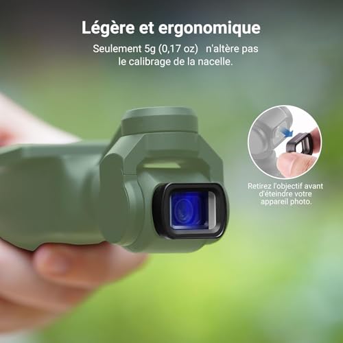 Objectif anamorphique bleu pour vlogs de voyage cinématiques sur Pocket 3