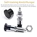 2PCS Stainless Stee Push Fit Ball Nose Spring Plunger, Spring Knob Plunger Self Locking Spring Indexing Plunger Hand Retractable Spring Plunger Pin Tool for Industrial Equipment (M16)