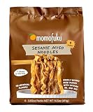 Momofuku Sesame Miso Ramen Noodles by David Chang, Air-Dried Instant Noodles with Sauce and 12g of Plant Based Protein, 4 Servings