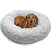 Best Friends by Sheri Luxury Faux Fur Donut Cuddler (23x23), Gray - Small Round Donut Cat and Dog Cushion Bed, Orthopedic Relief