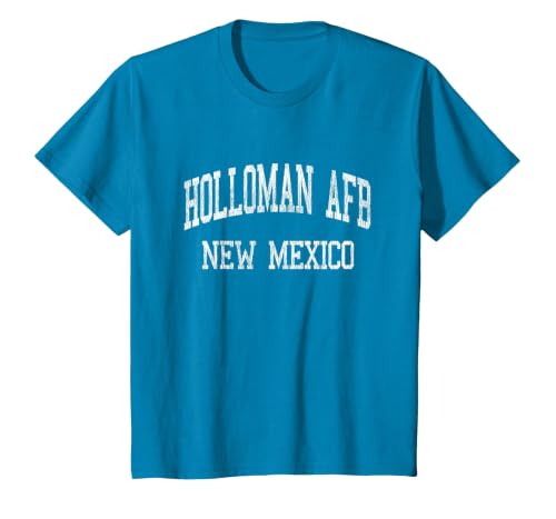 Holloman AFB New Mexico NM Vintage Athletic Sports Design T-Shirt, Youth, Sapphire Blue, X-Small