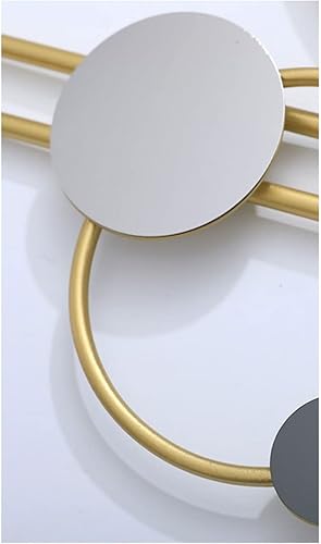 Miniatura 4 de Reloj de pared - Reloj de pared decorativo para decoración de sala de estar, metal negro y dorado, moderno, grande, silencioso, funciona con pilas,