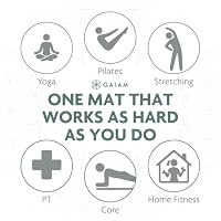Gaiam Essentials Thick Yoga Mat with Easy-Cinch Strap (Teal, 10mm) — image 8