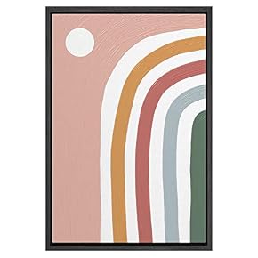SIGNWIN Framed Canvas Wall Art Nordic Rainbow Canvas...