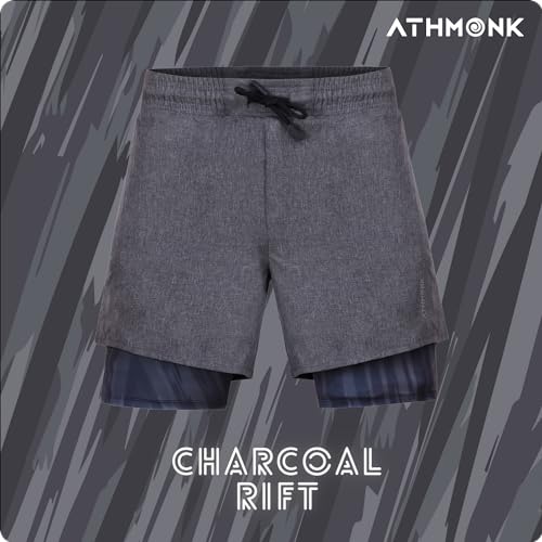 Athmonk Rapid Dry in Hybrid Running Shorts for Men with Hidden