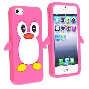 SKS Distribution® Caliente Rosa Silicona pingüino Funda/Carcasa/Cover para Apple iPhone 5C