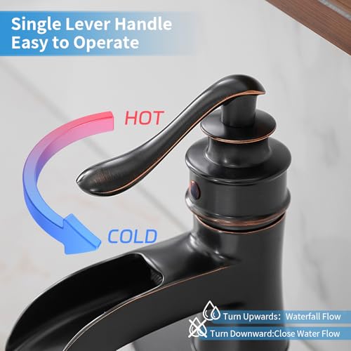 Bwe 6556-ORB Bathroom Sink Faucet Oil Rubbed Bronze Waterfall thumb #2