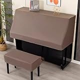 Funda para piano vertical a prueba de polvo e impermeable para piano vertical universal (153 x 36 x 66 cm) con funda para taburete