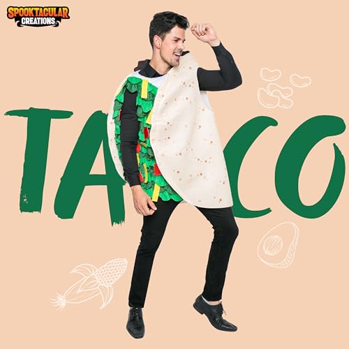 Spooktacular Creations Q6-KETX-5VB5 Taco Costume Adult Halloween Costume Burrito Food Costume thumb #1