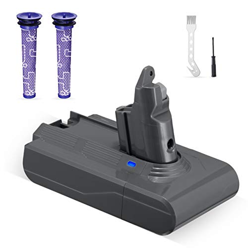 Powerextra 3.5 Ah Batteria di Ricambio per Dyson V6 21.6V Compatibile con Dyson V6 DC58 DC59 DC61 DC62 SV03 SV06 Animal DC74 DC72 595 650 770-2 Filtri lavabili Brush una Spazzola e un Cacciavite
