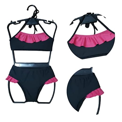 Biquini infantil e juvenil moda praia com babadinhos TAMANHO:16;COR:PRETO