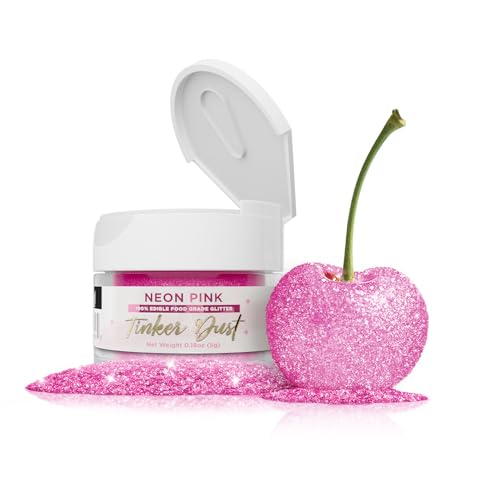 Bakell - Neon Pink Tinker Dust (5g, 1x Jar) Edible Glitter for Food, Desserts, and Beverages!