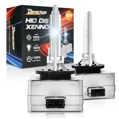 DeveChos D1S Xenon Bombilla: 12V 35W 6000K Luz Blanca Brillante HID Lámpara para 12V Faro de Coche - 2x Unidades