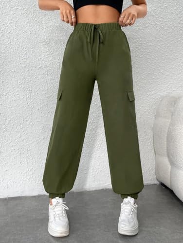 Image of dockstreet Women Cargo Joggers in Pure Thick Hosiery Soft Cottonfor a Relaxed Feel /Multipurpose in Their use for Athletic, Casual, Everyday wear and Suitable for All Seasons
