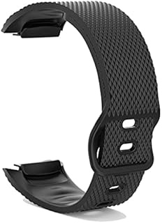 Armband Kompatibel mit Samsung Gear Fit 2 /Gear Fit 2 Pro Armband - Sport Silikon Uhrenarmband Replacement Wechselarmband Ersatzarmband für Gear Fit 2 SM-R360/Fit 2 Pro SM-R365 (Schwarz, One Size)