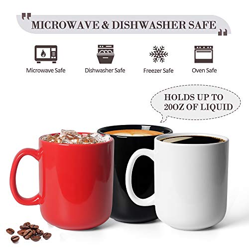 Harebe 20 Oz Large Coffee Mug, Smooth Ceramic Tea Cup For Office And Home, Big Capacity With Handle, Black #TOP3