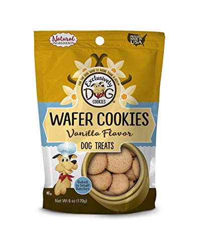 Exclusively Dog Cookies Vanilla Flavor Wafer Treats for Medium and Large Dogs, Natural and Made in The USA, 6 oz