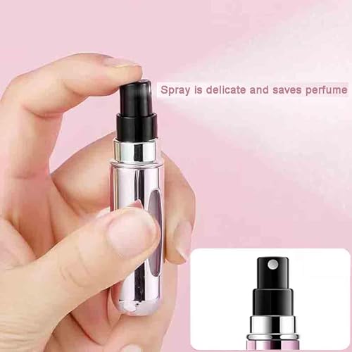 The Miss Chic Portable Perfume Atomiser Spray Bottle - Leak-Proof Mini Travel Bottle for Men & Women, Aluminum, Easy to Refill, No Leakage, Perfect for Purse, Pocket, and Handbag (Pink) - Image 3