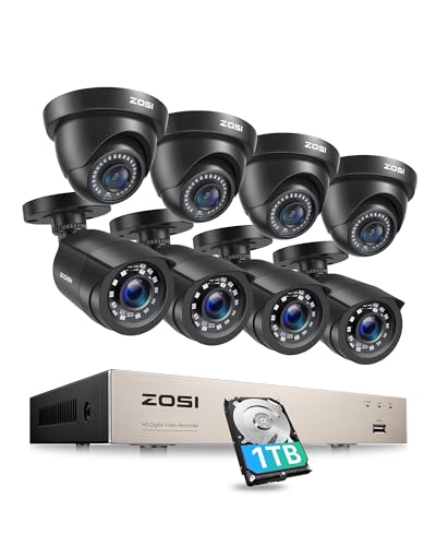 Image of ZOSI 8CH 3K Lite Security Camera System, 8X Home CCTV Cameras, 1TB HDD