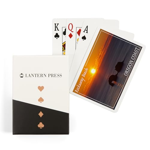 Lantern Press Rockaway Beach, Oregon, 52 Cartas Póker