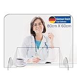 【Spuckschutz Polycarbonat】: Erstaunlich wirksam gegen Tröpfchen durch Niesen oder Husten in Büros, zu Hause, in Geschäften, Flughäfen, Salons, Kliniken und vielem mehr!