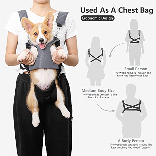 PETCUTE 5-in-1 Pet Carrier Rugzak voor katten en kleine honden, ademende hondendrager rugzak met breder handvat, multifunctioneel, verstelbare handsfree reisrugzak voor kleine middelgrote honden - Afbeelding 5