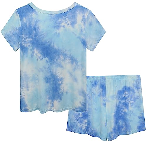 Image of Joyaria Cooling Pajamas Bamboo Viscose Women Short Sleeve V Neck PJ Shorts Set