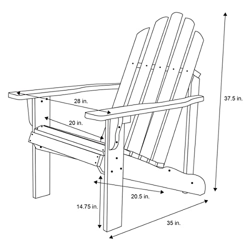 Shine Company 4628Ly Marina Adirondack Chair | Outdoor Wooden Chairs For Garden, Backyard, Firepit, & Deck – Oak #TOP5