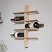 CKB Ltd Deluxe può contenere 8 bottiglie di vino grande montato a parete – rovere grezzo – Portabottiglie in legno per bottiglie di vino, per bar, casa, cucina