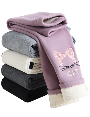 Catálogo para Comprar On-line Pantalones térmicos para Niña , tabla con los diez mejores. 48 Kiench Pantalones con Forro Polar para Niñas Leggings de Algodón Gato Paquete de 1 Morado 2-3 Años