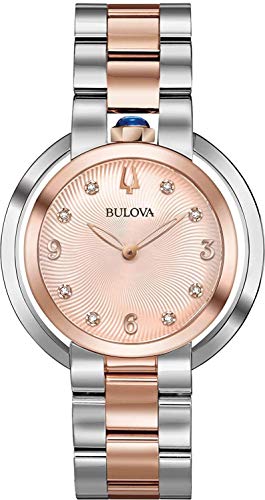 Bulova Ladies' Rubaiyat Diamond Dial Two-Tone Rose...