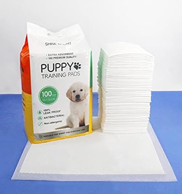 SHINE MOUNT Puppy Training Pads PACK OF 100 Large 56x56cm Super Absorbent Odour Locking Leakproof Pets Dog Toilet Pee Multilayer Disposable House Floor Protection Mats Quick Dry