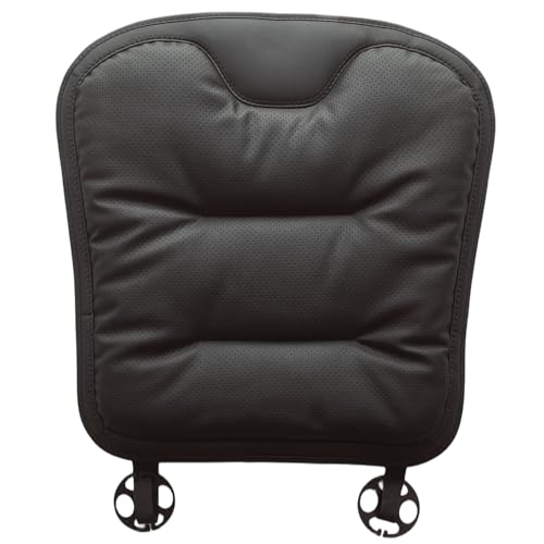 ZQX 車 座布団 レザー 通気性 低反発 おしゃれ シート クッション 蒸れにくい 滑り止め加工 防汚 約3cmの厚み 四季通用 運転席 助手席 (ブラック)