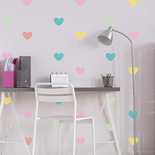 Adesivo de Parede Infantil Coração Colorido Tons Pastéis para Qua...