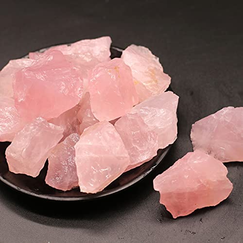 Różowy kwarc surowy szorstki kamień kawałek skała naturalna róża kamień szlachetny do uzdrawiania medytacji Reiki korekta Vastu i dekoracja domu (1 kg) -B0CP7Y6F-01
