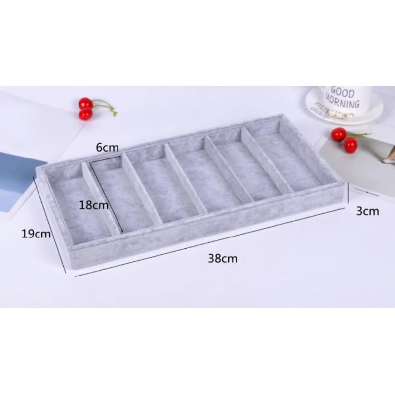 Image of 6 Sunglass /Watch Velvet Jewelry Drawer Organizer Tray Stackable Tray