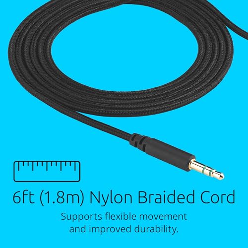 Image of Kensington Classic EQ 3.5mm Headphone, 6 ft (1.8m) Nylon Braided Cord, for School, Kids, Adults, Padded Adjustable Headband, Black (K97602WWB)